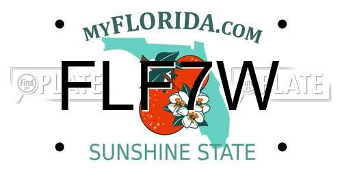 FLF7W Florida License Plate