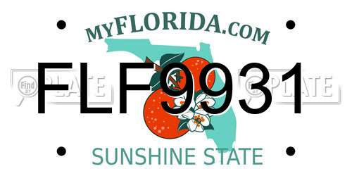 FLF9931 Florida License Plate