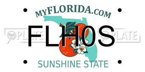FLH0S Florida License Plate