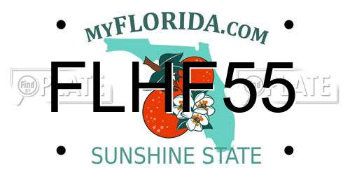 FLHF55 Florida License Plate