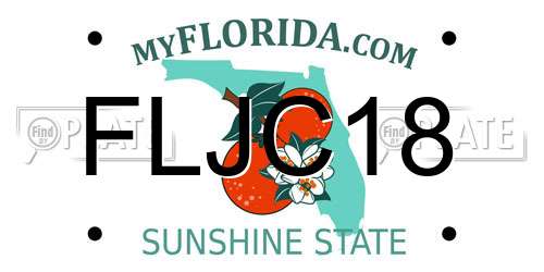 FLJC18 Florida License Plate