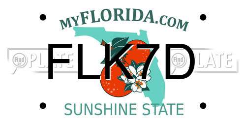 FLK7D Florida License Plate