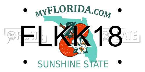 FLKK18 Florida License Plate