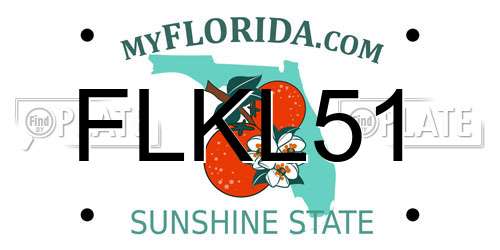 FLKL51 Florida License Plate