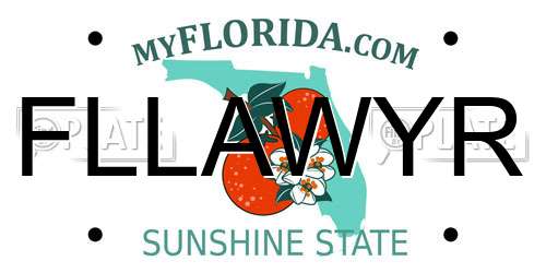 FLLAWYR Florida License Plate