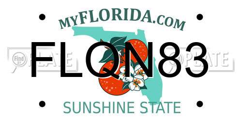 FLQN83 Florida License Plate