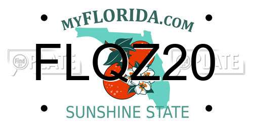 FLQZ20 Florida License Plate