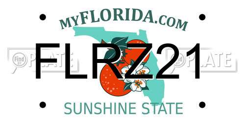 FLRZ21 Florida License Plate