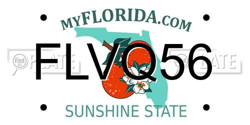 FLVQ56 Florida License Plate