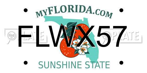 FLWX57 Florida License Plate