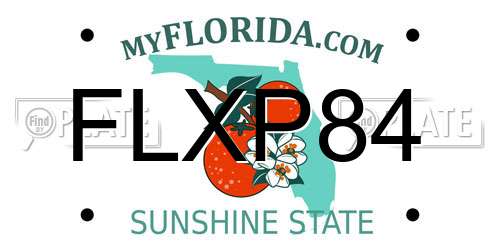 FLXP84 Florida License Plate