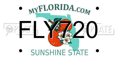 FLY720 Florida License Plate
