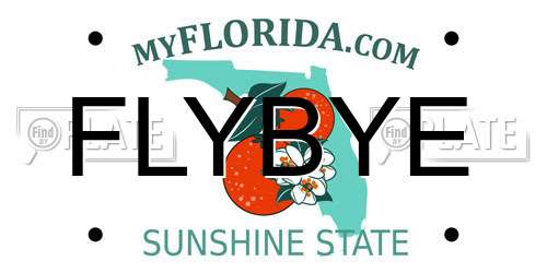 FLYBYE Florida License Plate