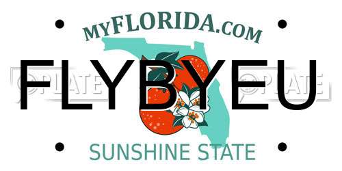 FLYBYEU Florida License Plate
