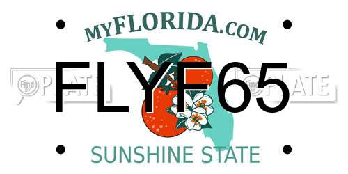 FLYF65 Florida License Plate