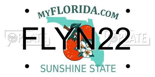 FLYN22 Florida License Plate