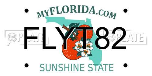 FLYT82 Florida License Plate