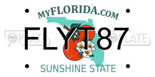 FLYT87 Florida License Plate