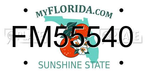 FM55540 Florida License Plate