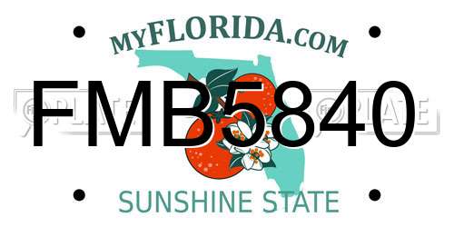 FMB5840 Florida License Plate