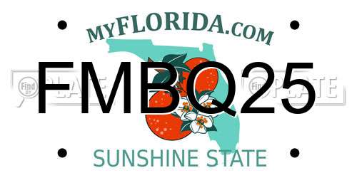 FMBQ25 Florida License Plate