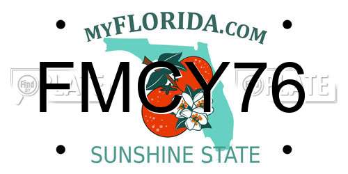 FMCY76 Florida License Plate
