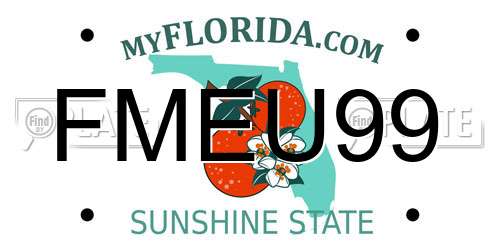 FMEU99 Florida License Plate