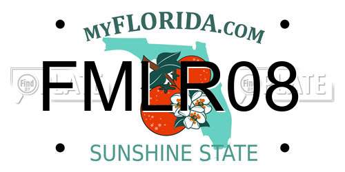 FMLR08 Florida License Plate