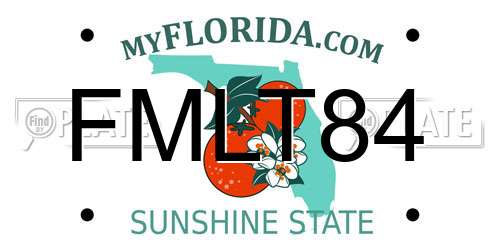 FMLT84 Florida License Plate