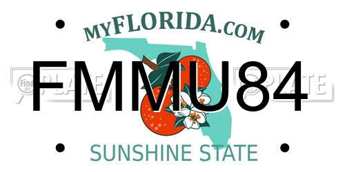 FMMU84 Florida License Plate