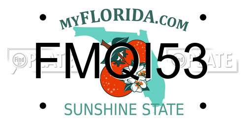 FMQI53 Florida License Plate
