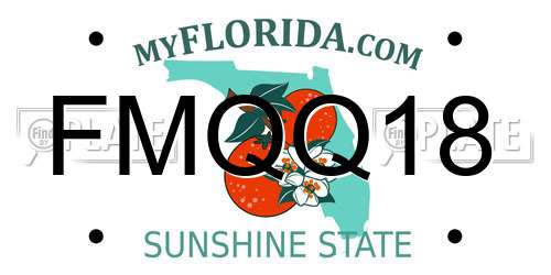 FMQQ18 Florida License Plate