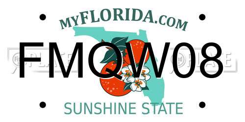 FMQW08 Florida License Plate