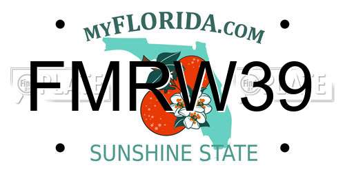 FMRW39 Florida License Plate