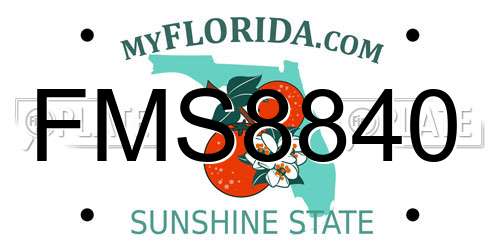 FMS8840 Florida License Plate