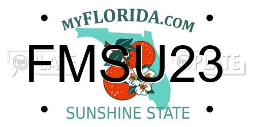 FMSU23 Florida License Plate