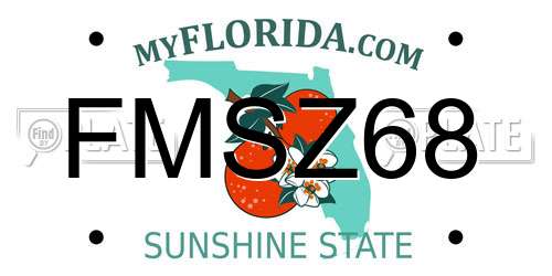 FMSZ68 Florida License Plate