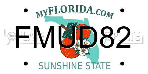 FMUD82 Florida License Plate