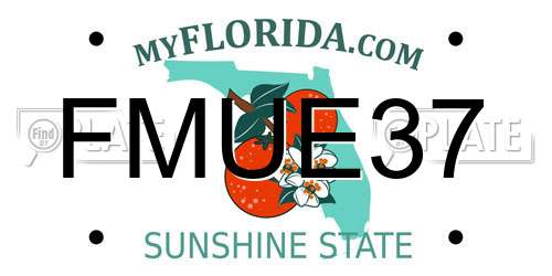FMUE37 Florida License Plate