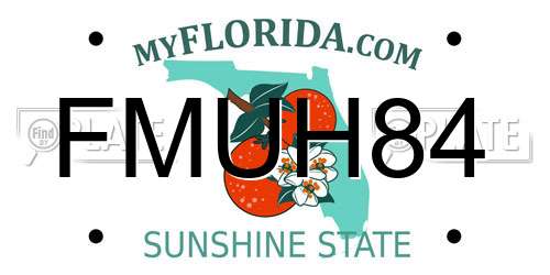 FMUH84 Florida License Plate