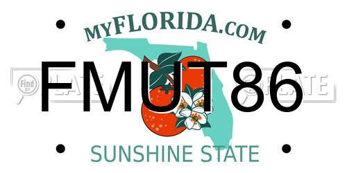 FMUT86 Florida License Plate