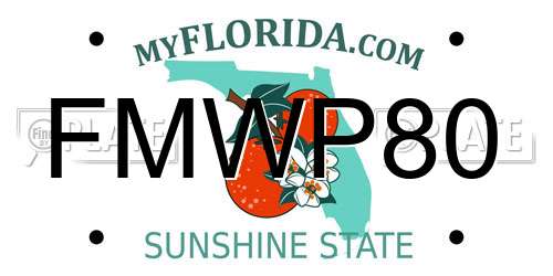 FMWP80 Florida License Plate