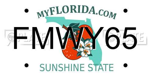 FMWY65 Florida License Plate