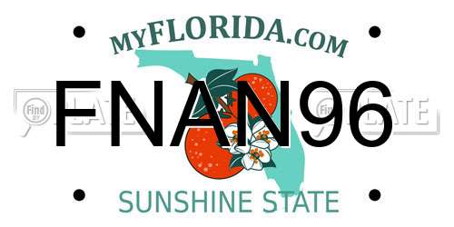FNAN96 Florida License Plate