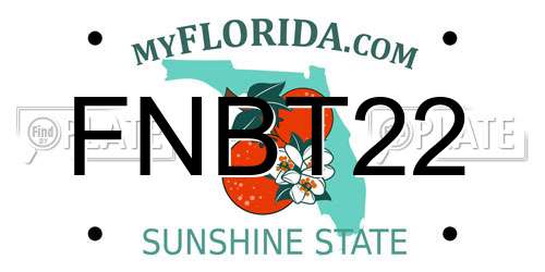 FNBT22 Florida License Plate