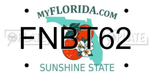 FNBT62 Florida License Plate
