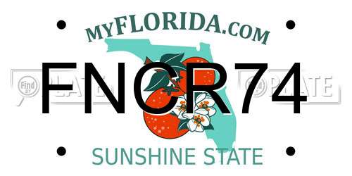 FNCR74 Florida License Plate