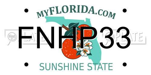 FNHP33 Florida License Plate