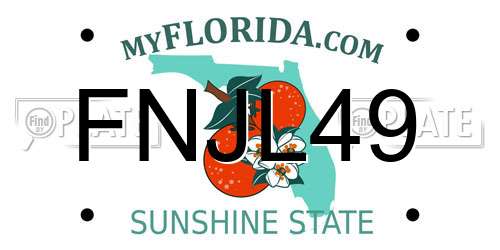FNJL49 Florida License Plate