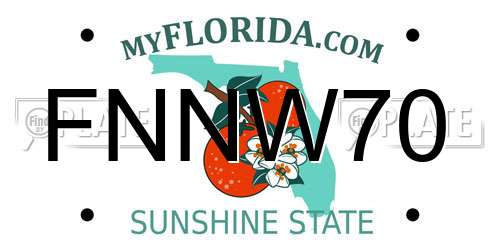 FNNW70 Florida License Plate